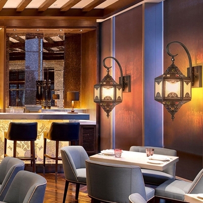 quality Indoor Decorative Vintage Copper Wall Light With Copper Glass Lamp Body Material factory