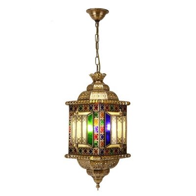 Dobra cena. Szklany miedziany żyrandol Dekoracja oświetlenia wewnętrznego Szklane miedziane Arabski muzułmański styl Vintage LED Lampa miedziana w Internecie