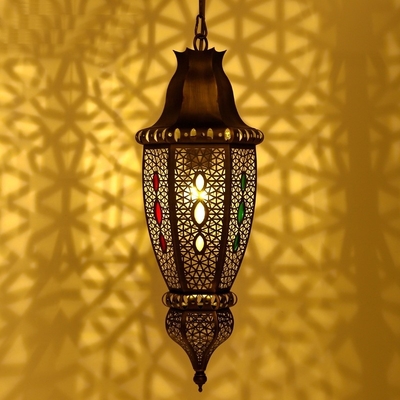 Good price 220V Interior Modern Style Handmade Copper Lanterns Muslim Vintage Style online