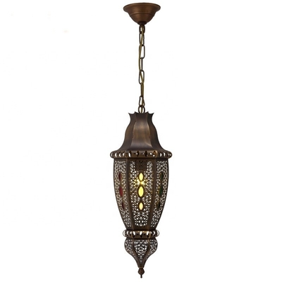 Good price 4 KG Hollow Copper Lantern Arab Muslim Retro Style Copper Chandelier Interior Lighting Decoration with E14 Light Source online