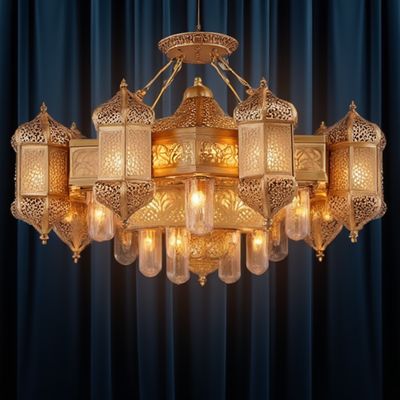 Good price Vintage Copper Chandelier 6-Light Dimmable with Dimmer Support online
