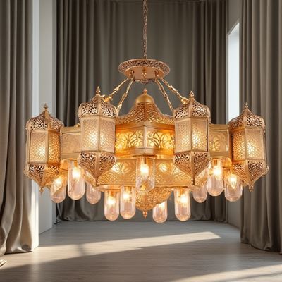 Harga yang bagus 6-Light Vintage Copper Chandelier dengan Dimmable Medium Size on line
