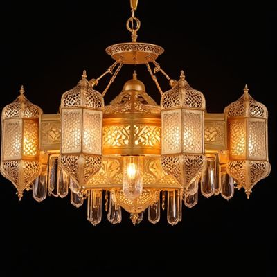 Bon prix Lustre vintage en cuivre avec base en laiton, ampoule E14 et support variateur en ligne