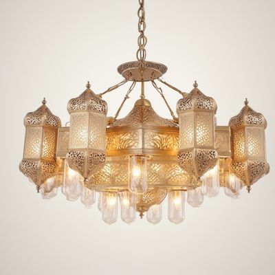 Good price Vintage Copper Chandelier 6-Light Dimmable Living Room Fixture online