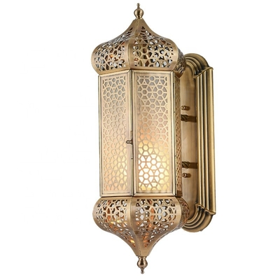 Good price Glass Shade Luminous Vintage Copper Wall Light With 50000 Hours Lifespan online