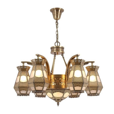 Bom preço Decorativo Vintage Sala de estar Lustreiro Material de sombra de vidro para a igreja on-line