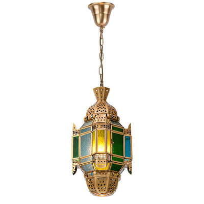 Goede prijs Decoratief handgemaakt koperen plafondlamp koperglas hanglamp online