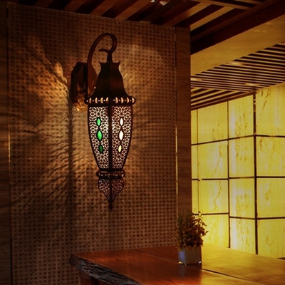 Goede prijs LED Waterdicht Zwart Vintage Koper Wand Licht Arabisch Moslim Stijl online