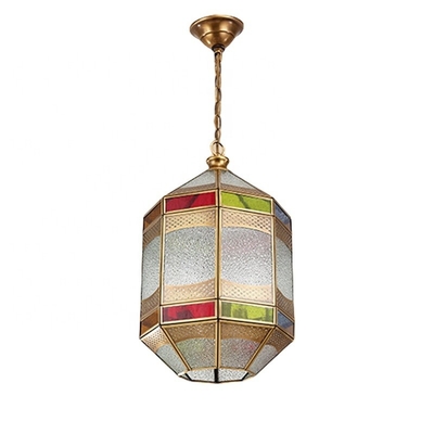 Good price Luxury Decorative Handmade Copper Lighting Copper Glass Pendant Light online