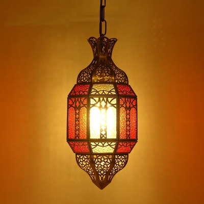 Good price 80 Ra Color Rendering Index Copper Glass Chandelier for Hotel Living Room in Modern Arab Muslim Style online