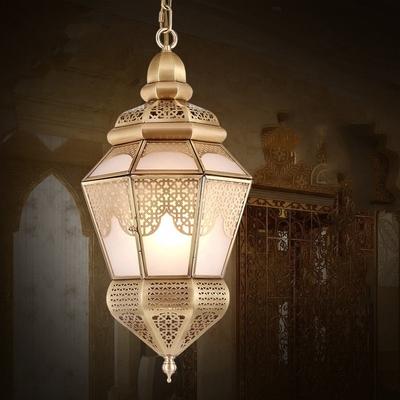 Good price 180° Beam Angle Copper Glass Chandelier for Modern Interior Lighting in Arab Muslim Vintage Style Decorative Light online