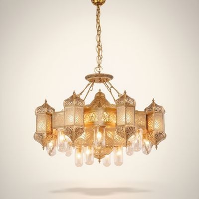 Giá tốt. Vintage đồng đèn chùm kích thước trung bình Dimmable 6 đèn trực tuyến