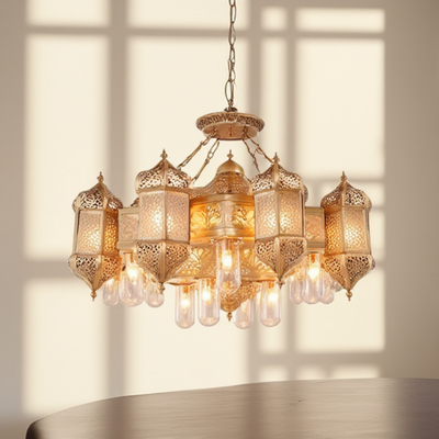 Good price Vintage Copper Chandelier with 6 Lights and Dimmable E27 E14 Bulbs online