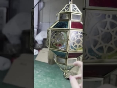 Glass Shade Moroccan Style Vintage Copper Chandelier For Coffee Hotel Ceiling